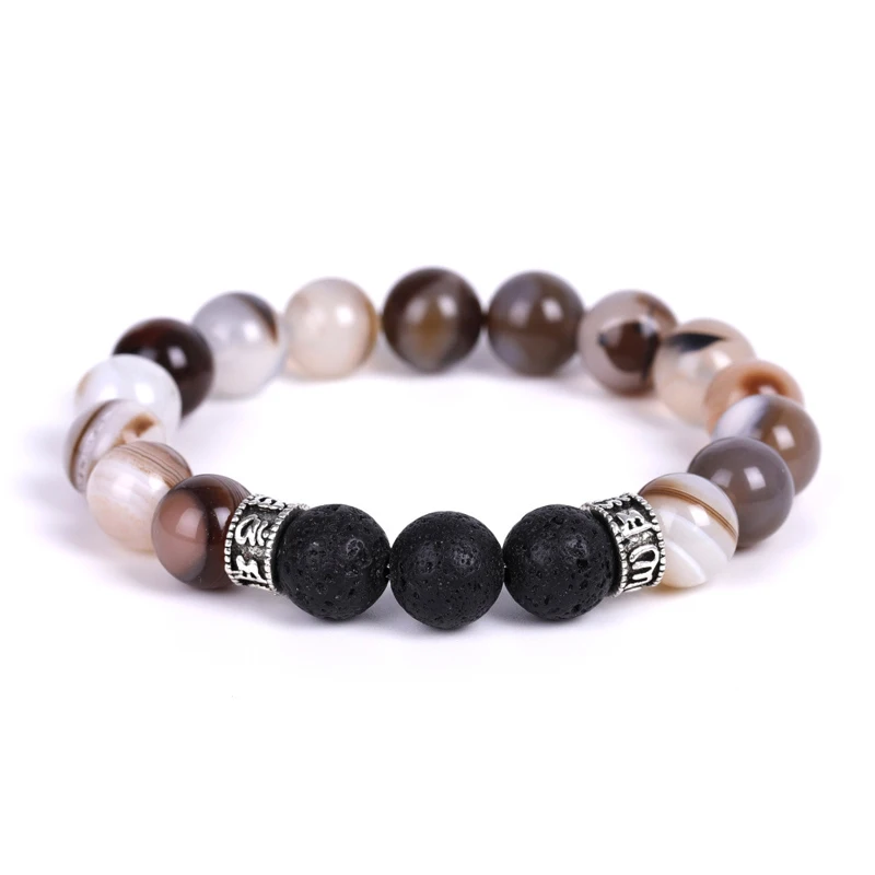 

Trade Insurance Hot Selling 8/10MM Six Word Rumor Agate Beads Bracelet