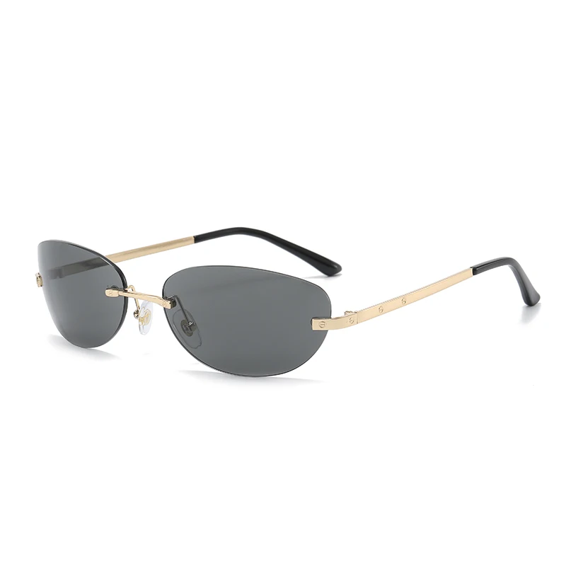 

Superhot Eyewear 69716 Fashion 2022 Men Women Small Oval Rimless Sunglasses