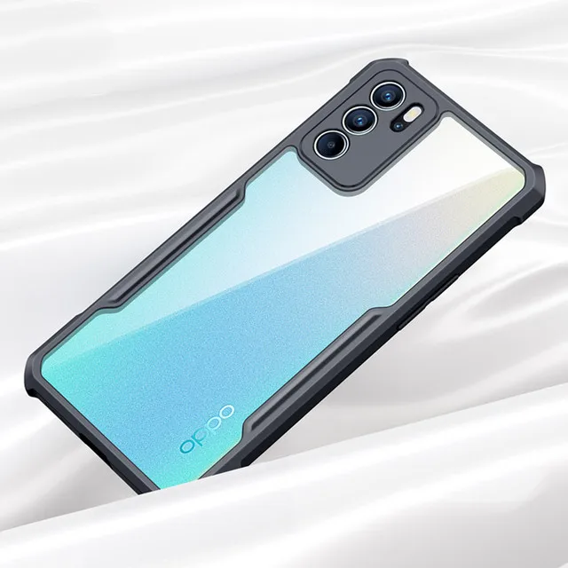 

Original Xund For OPPO Reno 6 Pro Plus Shockproof Transparent Bumper Phone For Reno 5 4 3 Pro A94 Find X3 Lite Airbag Phone Case