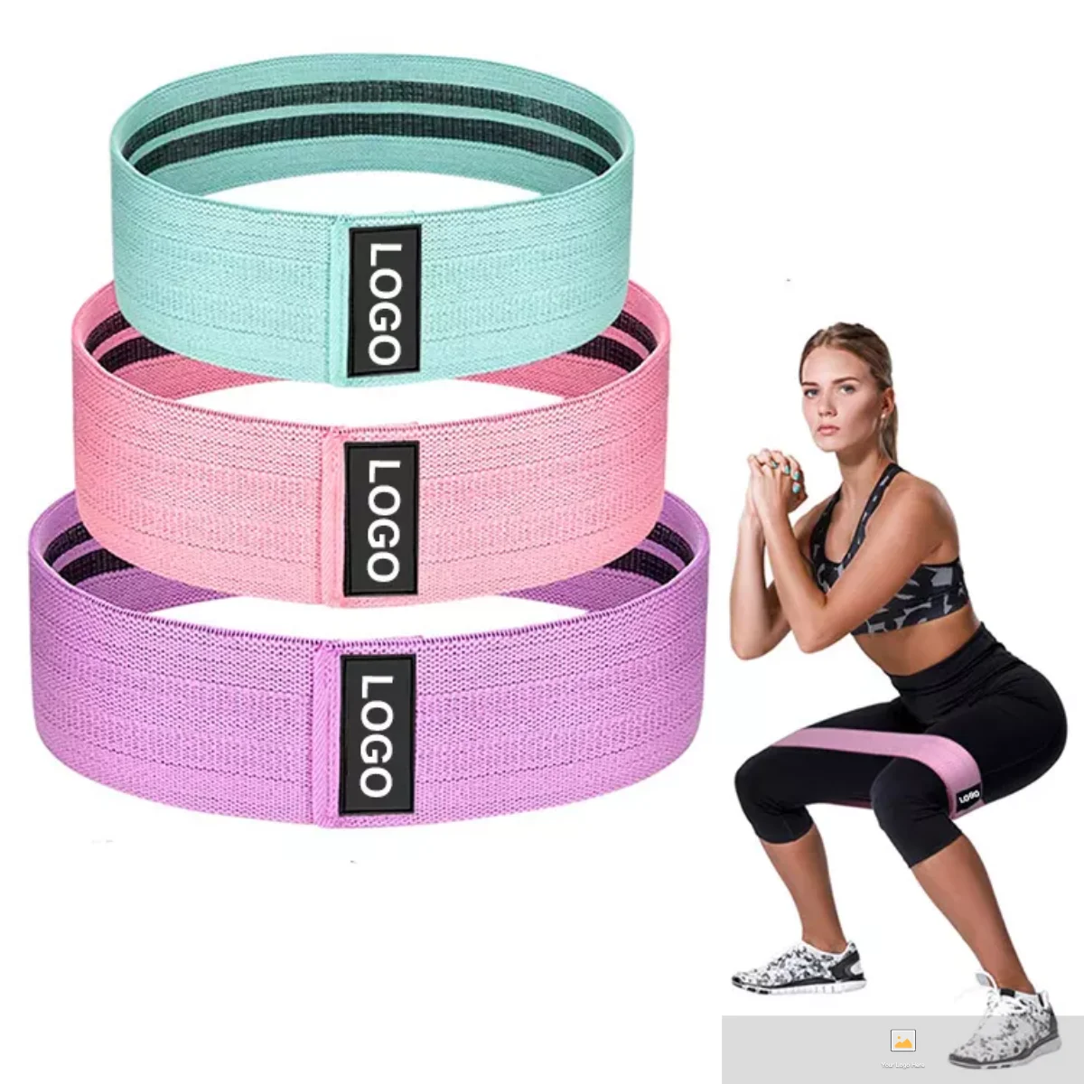 Glute Hip Circle Fabric Resistance Bands Heavy Duty Bands Non Slip Fitness AU*** 