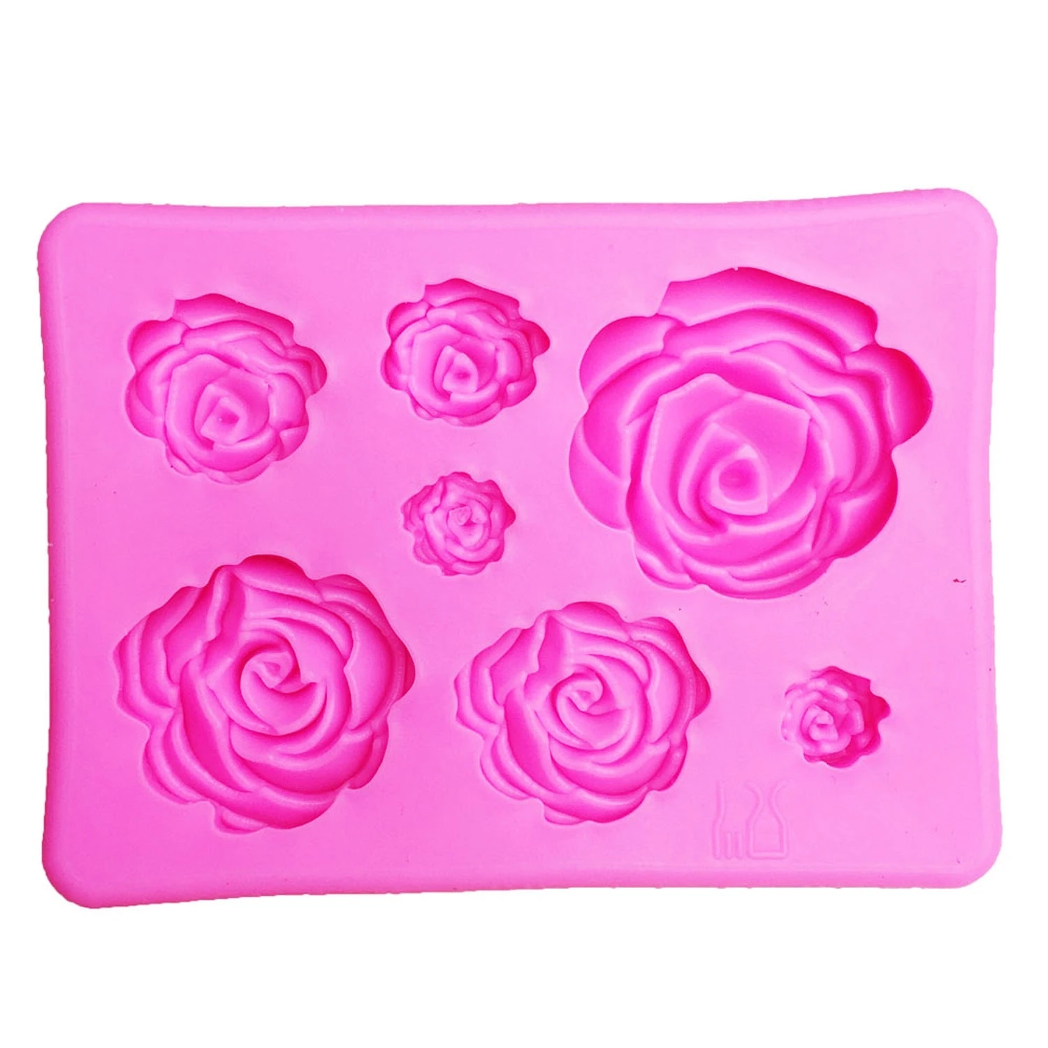 

3D Rose Flower Cake Decoration Silicone Mold DIY Handmade Soap Mold Kitchen Accessories, As photo