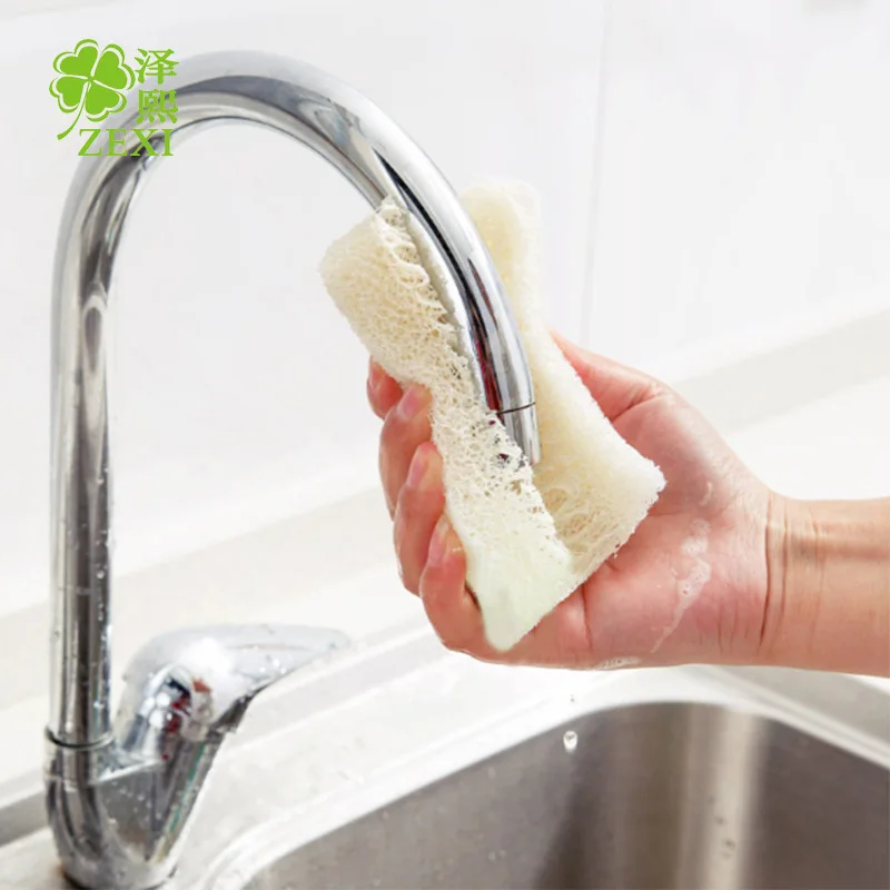 

Natural Loofah Dish Brush Pot Loofah Cleaning Cloth Loofah Pad For Kitchen