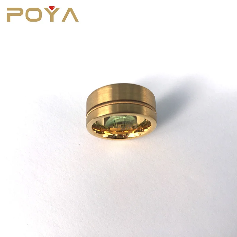 

POYA 8mm Gold Guitar String Tungsten Ring Comfort Fit Men Women Wedding Band