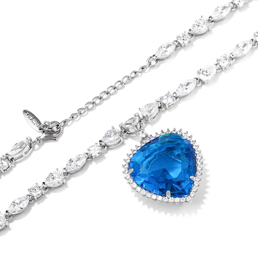 

46811 Xuping Smaller Size The Heart Of The Ocean Pendant Banquet Luxury Necklace, MOQ 1 PCS Wholesale Luxury Party Jewelry