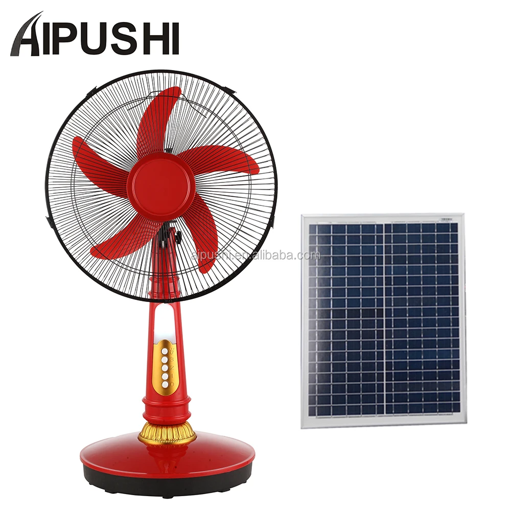 2022emergency Solar Rechargeable Fan 16 Inch With Led Light Copper Motor Acdc 16 Inch Ac