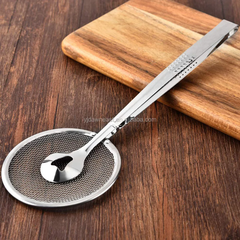 Stainless Steel Mesh Strainer Tongs Filter Spoon Buy Stainless Steel