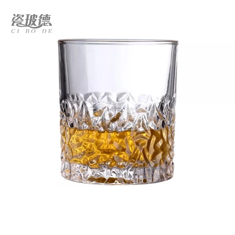 

Wholesale Customized Drinking whiskey cup Clear cut glass tumbler Creative Bar new design engraved crystal shot whiskey glasses, Customized color