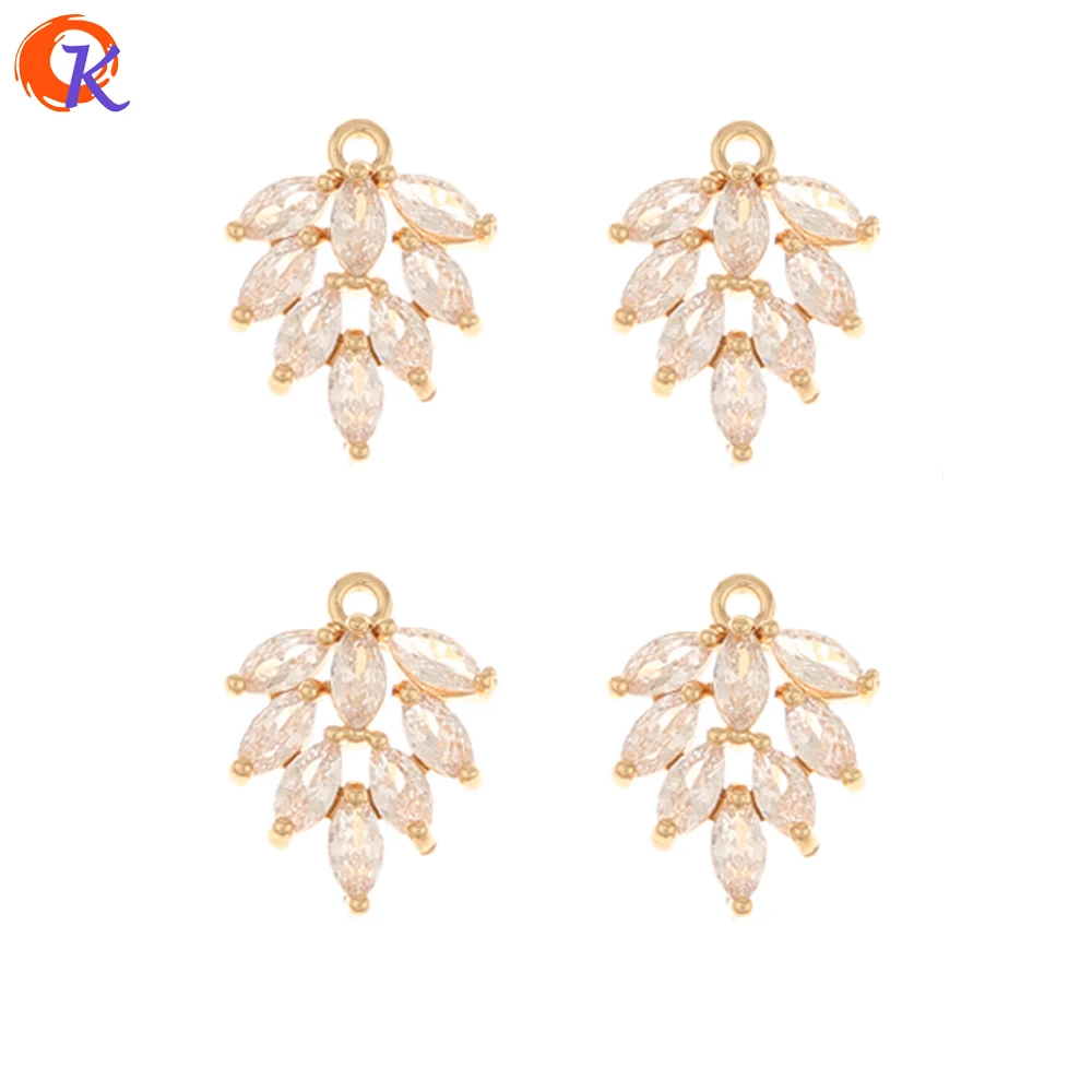 

Jewelry Accessories Cordial Design 30Pcs 12*16MM CZ Charms Jewelry Accessories Hand Made DIY Making Connectors Leaf Shape Earr