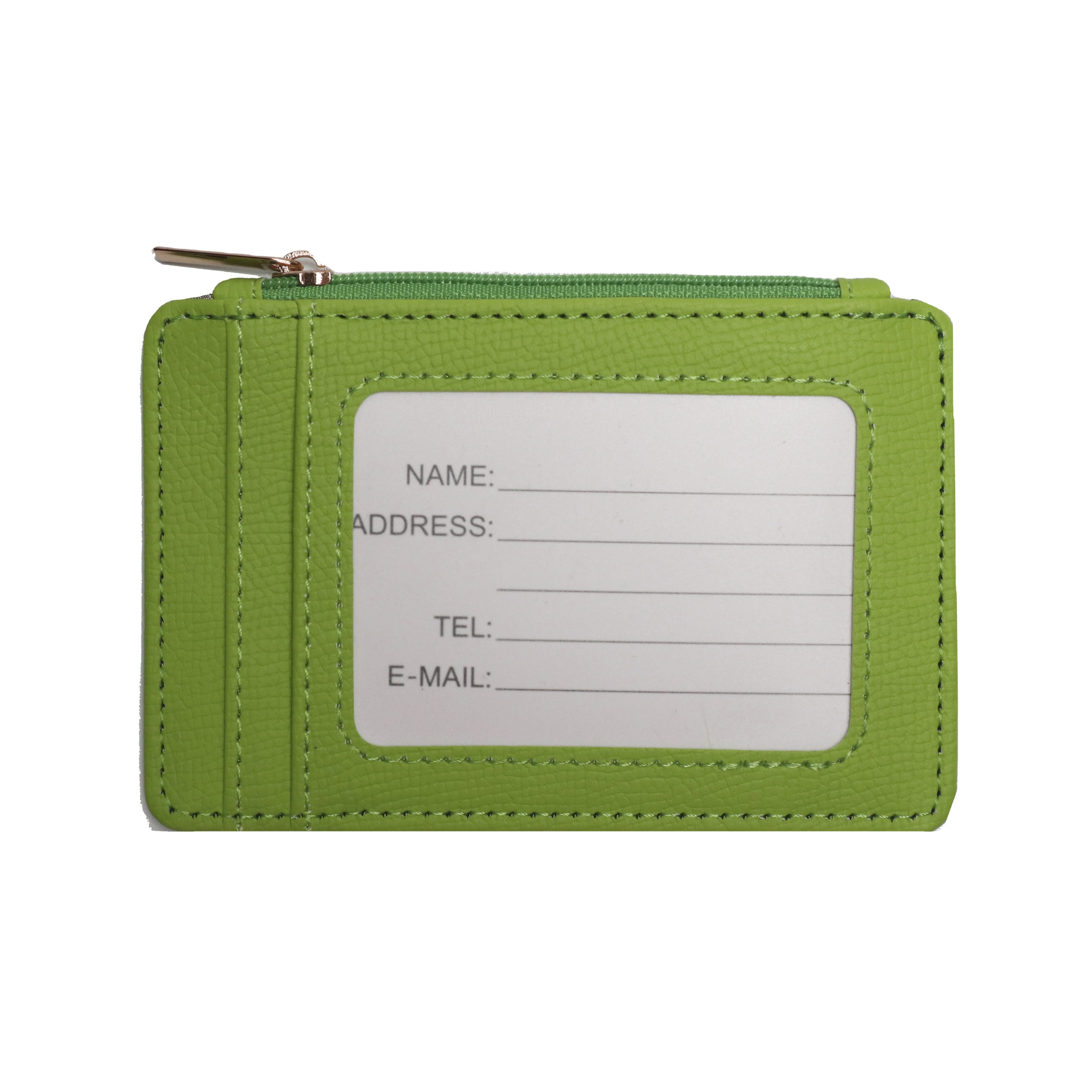 

2021 Classic Colorful Custom shape Logo Men Wallet pocket Credit Card Holder with Zipper, Customized color