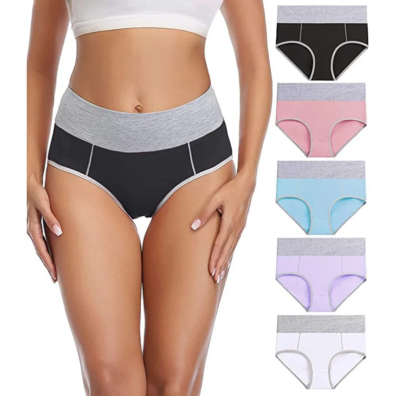 

Sexy hot sell blank plain plus size 3XL 4XL 5XL woman panties mid waist high quality panty custom logo lady underwear