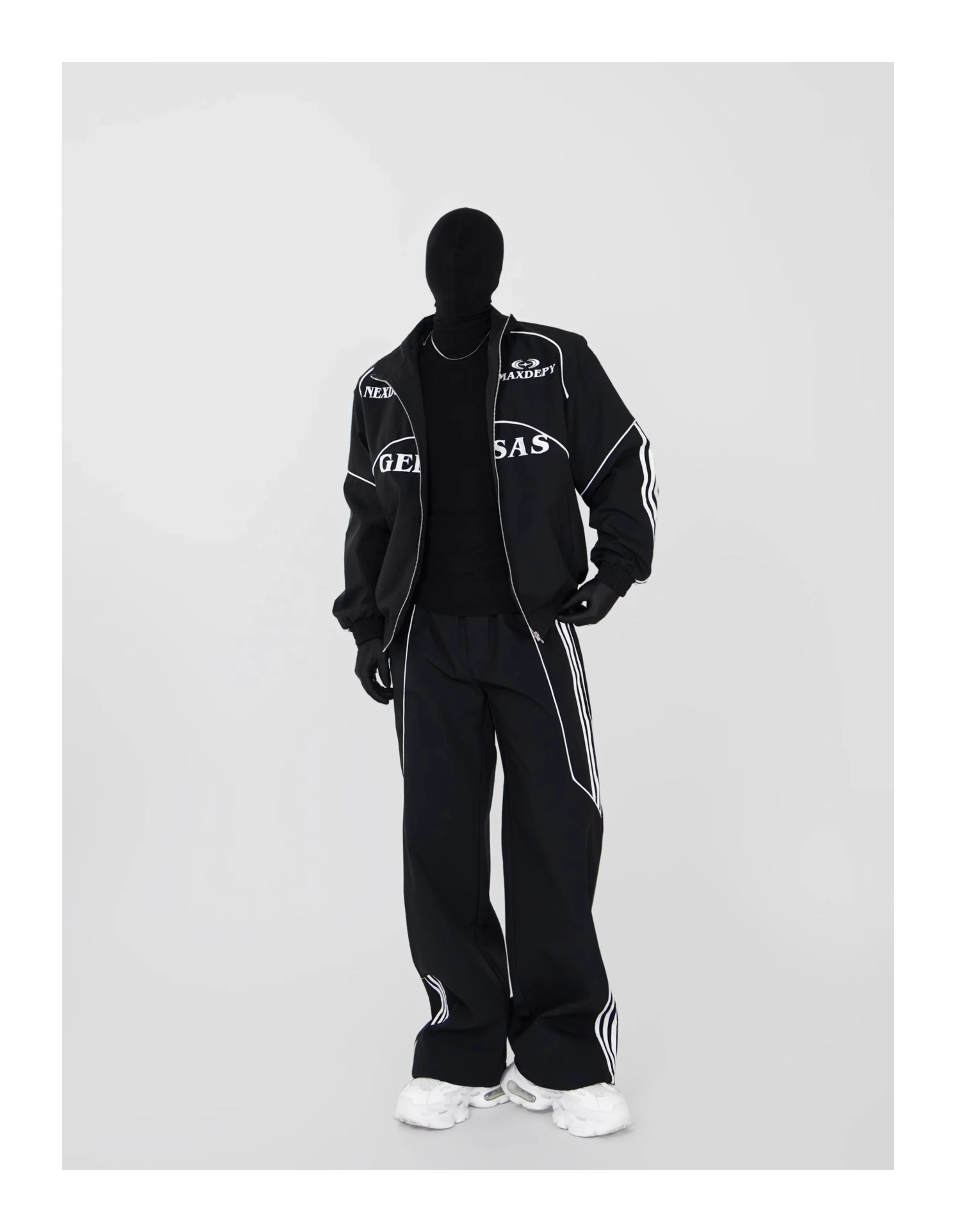 Autumn Sports Jacket Set Padded Shoulders Long Trousers
