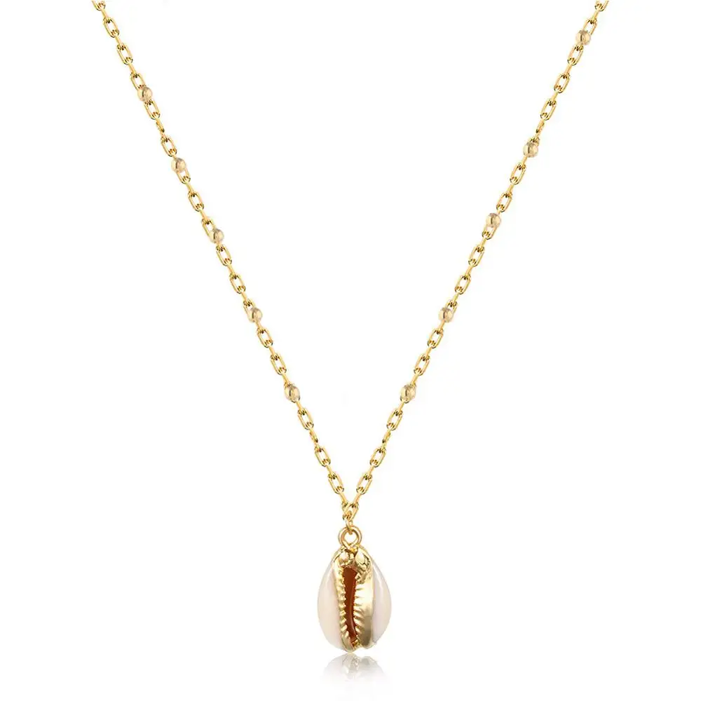 

Newest Women's Natural Shell Beach Gold Necklaces
