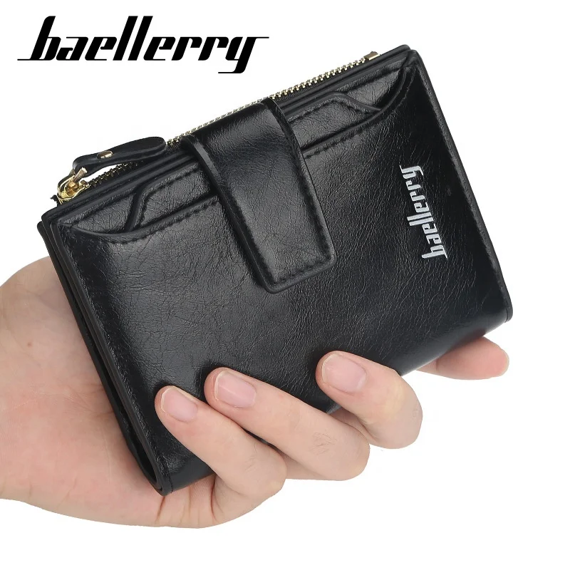 

Baellerry Casual Men's Short Wallet Unisex Money Clips New Leather Purse, Rouge red,black,pink,light blue,red,brown