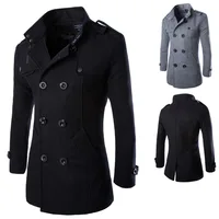 

trendy overcoat men woolen coat men long mens coat Retro Style male clothing