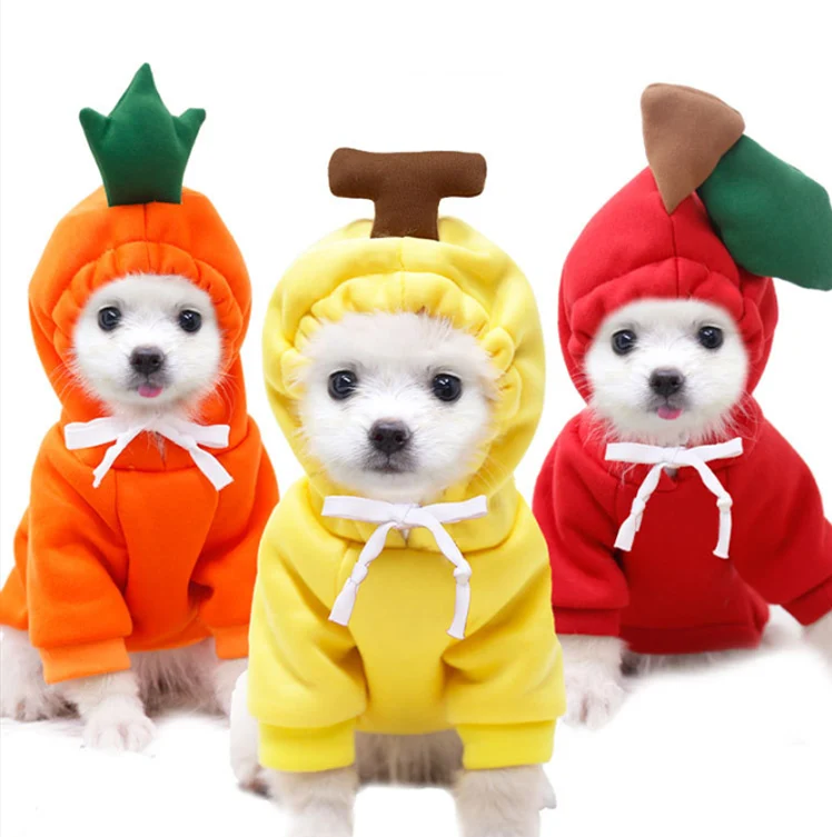 

Warm Dog Winter Clothes Cute Fruit Dog Coat Hoodies Fleece Pet Dog Costume Jacket
