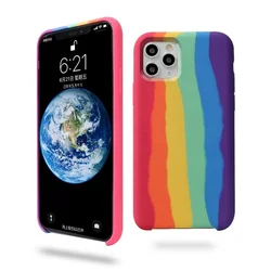 China rainbow silicone mini liquid mobile phone accessories Case cover For iPhone 6s 7 8 plus X Xs Xr 11 12 pro max