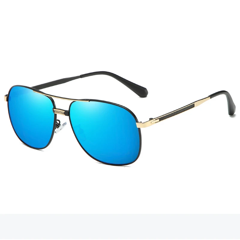 

SKYWAY New Fashion Trendy Polarized Sun Glasses Male Retro Metal Double Bridge Driving Sunglasses