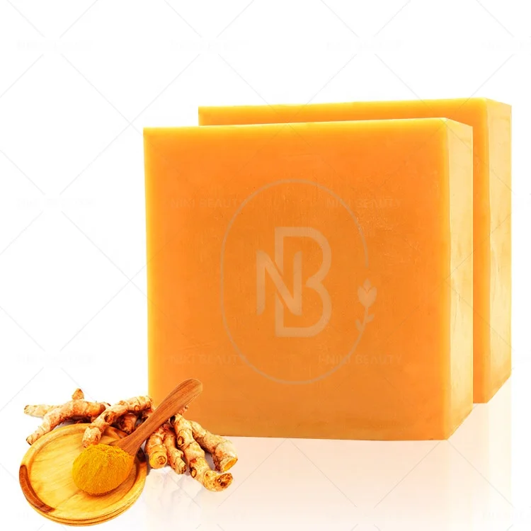 

Low Moq Wholesale 100% Natural Bar Organic Essential Oil Lighting Glowing Skin Turmeric Soap For Face And Body, Orange/customized