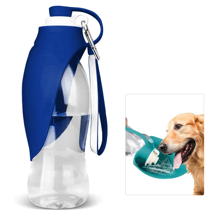 

Manufactory Automatic Hot walking portable plastic travel recycling dispenser food 350ml 500ml Pet dog water bottle