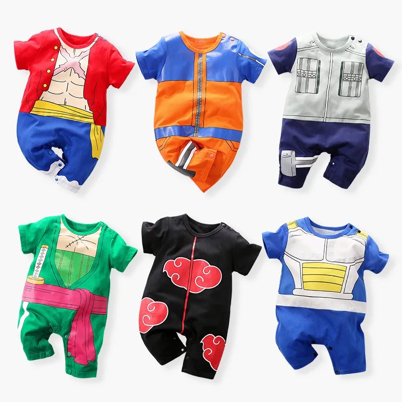 

Hot Sale Baby Clothes Baby Romper Baby Summer Short Sleeve Romper Anime Character Style Luffy Retail And Whole, Picture shows