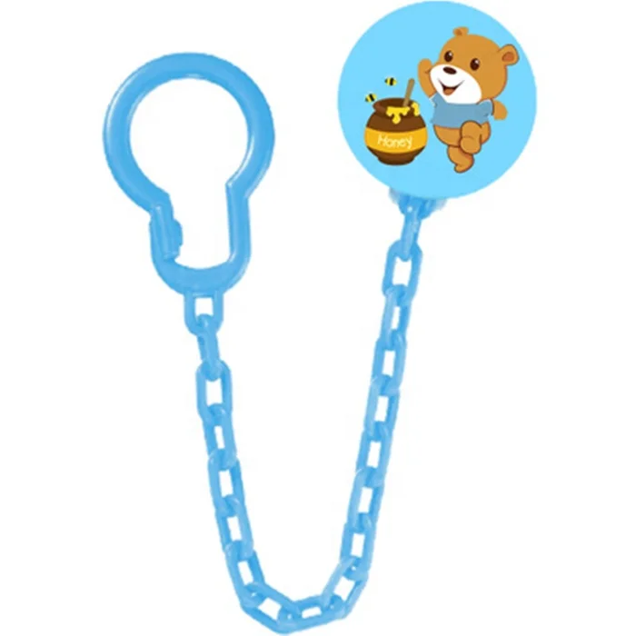 

Factory Price Cute Animals Cartoon Chain Soothers Holder Baby Pacifier Clip, Pink/blue/yellow/green