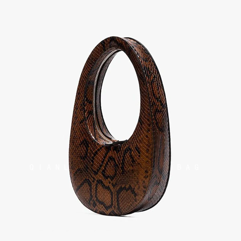 

Oval Egg-shaped Handbag Women 2020 Winter New Korean Designer Snake Skin Pattern Personality Handbag Female Solid Shoulder Bag, 3 colors
