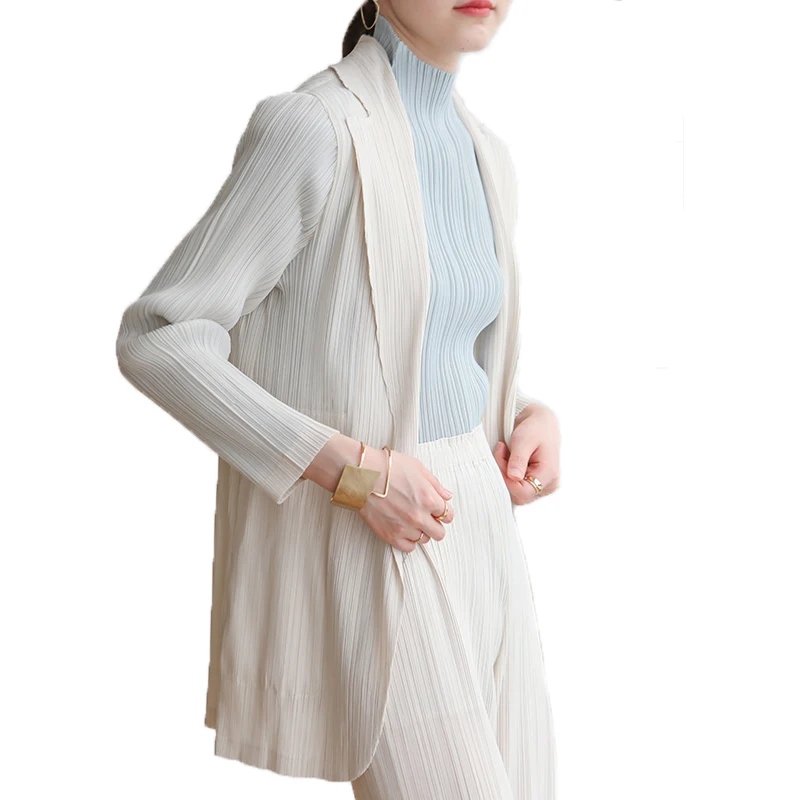 

Fashionable plus size women's coat miyake pleated women's suit