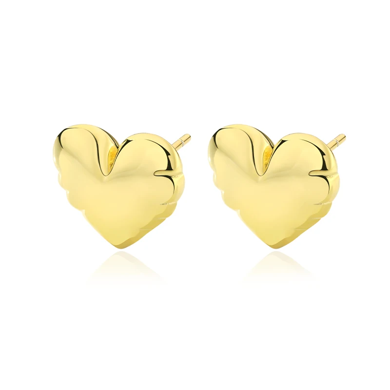 

Minimalist Jewelry 925 Sterling Silver Earrings Elegant Heart Shape Stud Earring for Girl