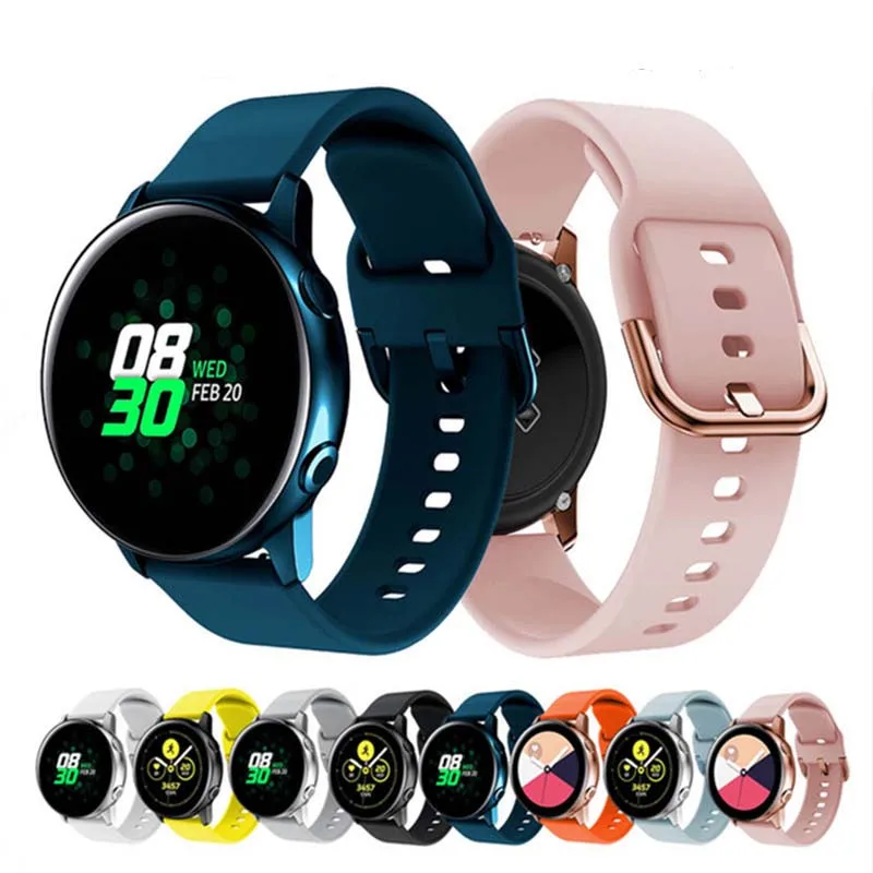 

20mm Colorful Buckle Silicone Watch strap band for Samsung Galaxy watch active 2