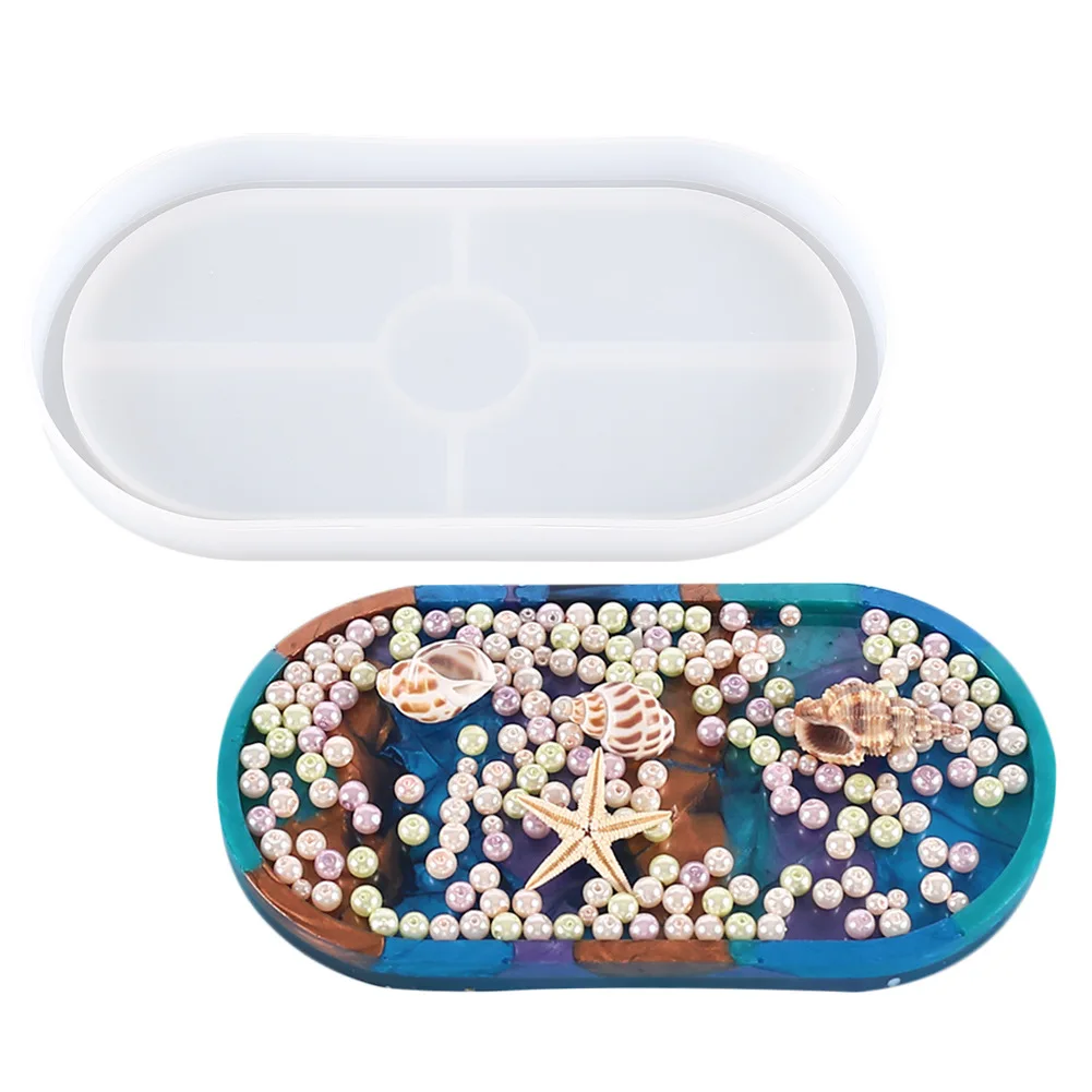

Concrete Tray Mould with Edge Big Size Round Cement Storage Concrete Dish Silicone Molds Geometric Tray Epoxy Resin Mould