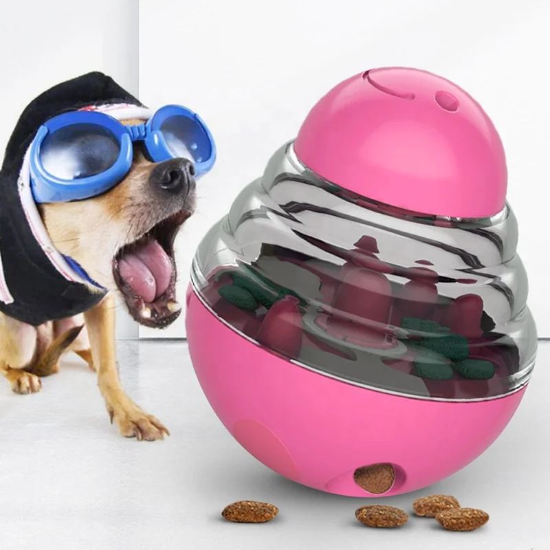 

Wholesale custom new dog leaking food ball toy eco-friendly pet dog tumbler puzzle interactive ball toy, Blue, pink, green, yellow