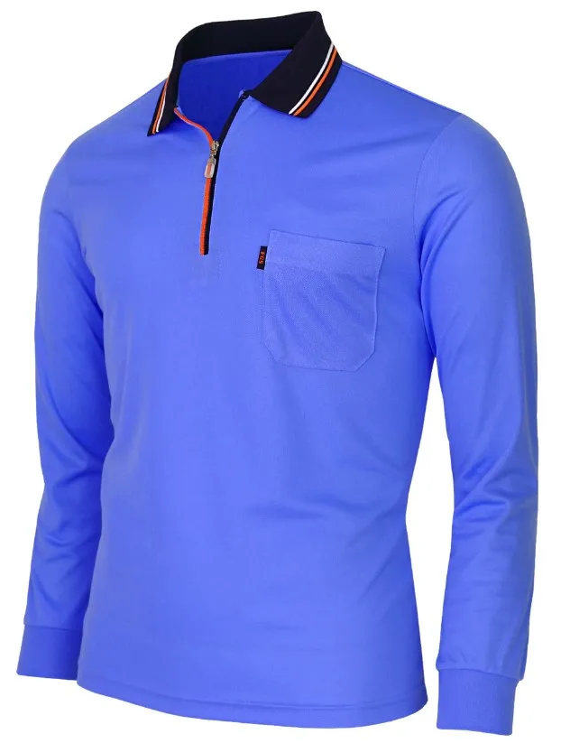 
High quality daily wear polo shirt t shirt, customized logo zipper up polo shirt 