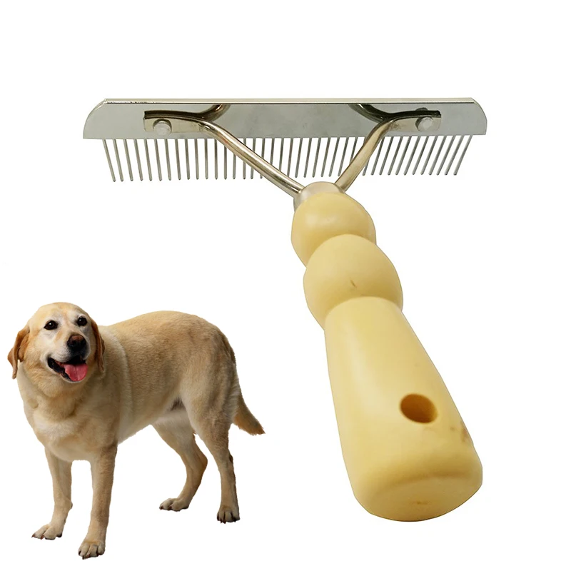 

Wholesale Pet Grooming Supplies Pet Hair Removal Comb Wooden Handle Pet Comb