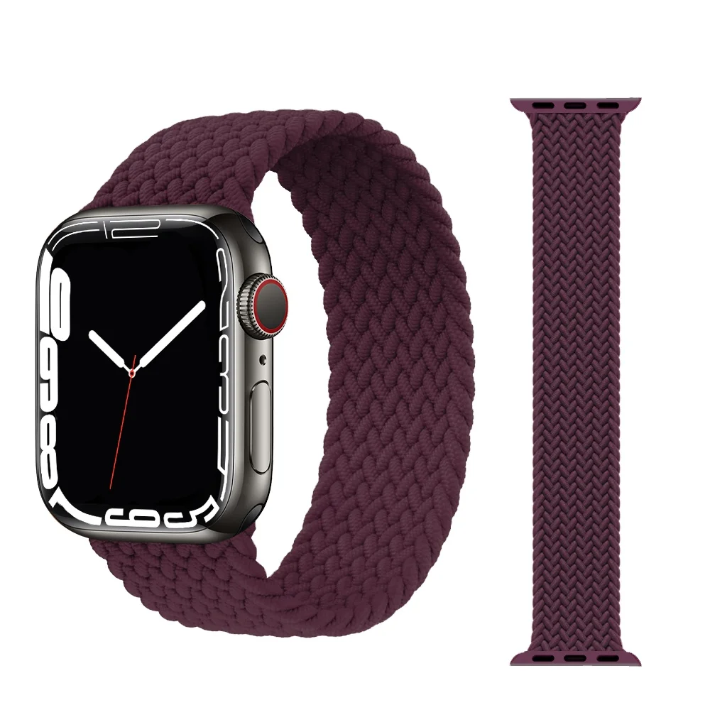 

Braided Solo Loop For Apple Watch band 44mm 40mm 45mm 41mm smartwatch Fabric Nylon Elastic Belt Bracelet iWatch 4 5 SE 6 7 Strap