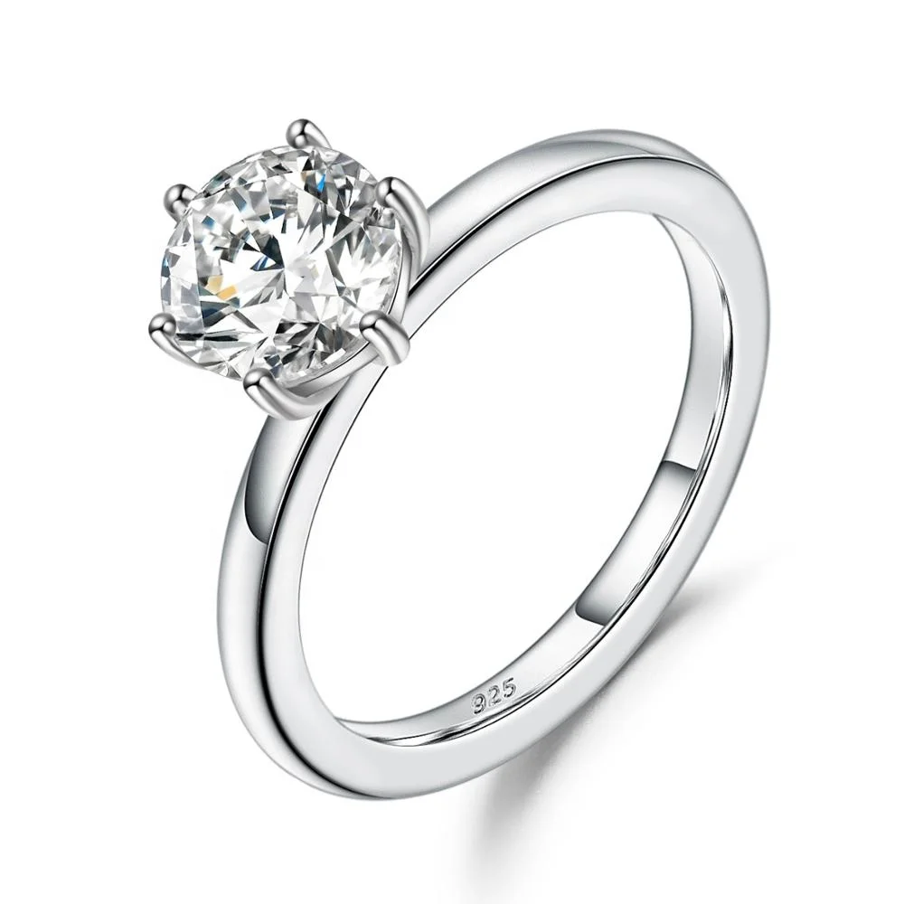 

Abiding 925 Sterling Silver Wedding Ring Moissanite Promise Engagement Rings Women