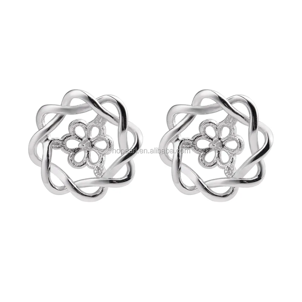 

SSE214 Earring Findings Blank Sterling Silver 925 Pearl Mountings