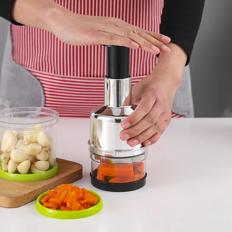 

Easy to Clean Manual Hand Chopper Dicer Slap Press Chopper Mincer for Vegetables Onions Garlic Nuts Salads, Color box