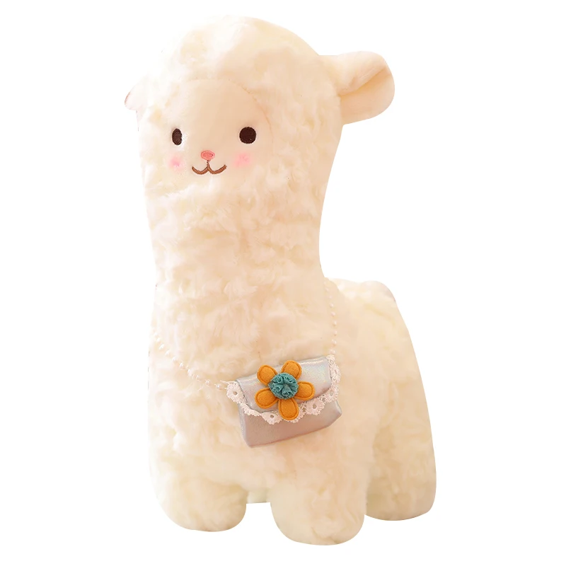 

Wholesale Cute plush white backpack alpaca stuffed animal toy