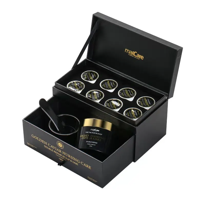 

Maxcare brazilian protein hair treatment black gold Caviar hair mask