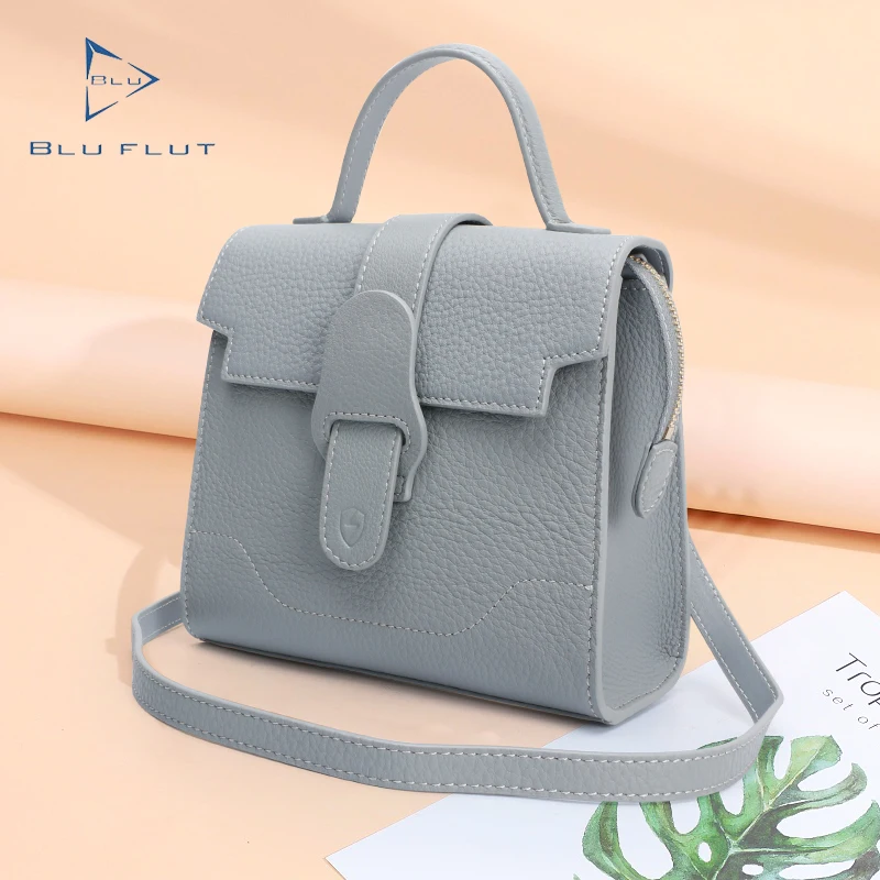 

leather handbag High quality quickly customization full grain leather ladies evening hand bags for women 2021 fashion bags, Blue