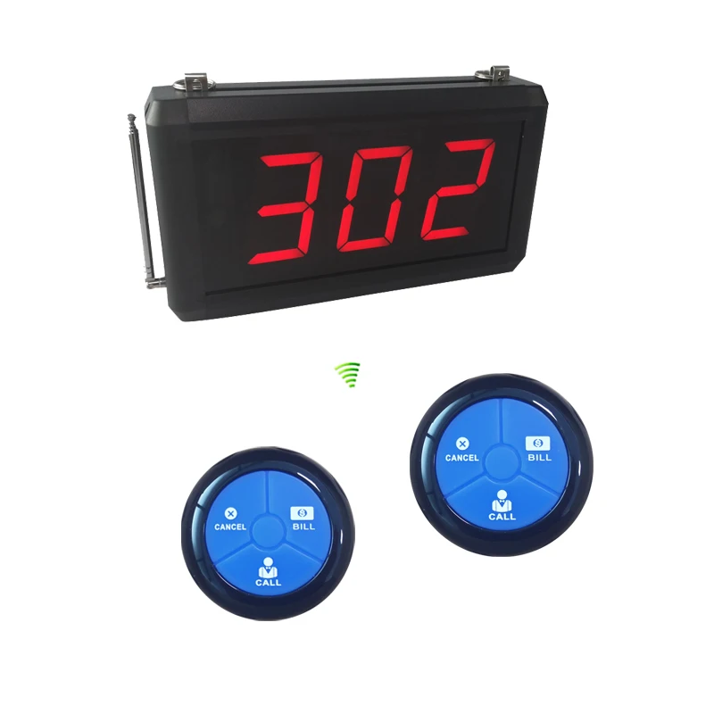

433.92mhz Easy to use Wireless Restaurant Waiter Calling Button System Table Ordering Buzzer Device
