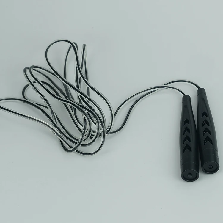 

Hot sale high quality skipping rope adjustable plastic handle pvc wire jump rope