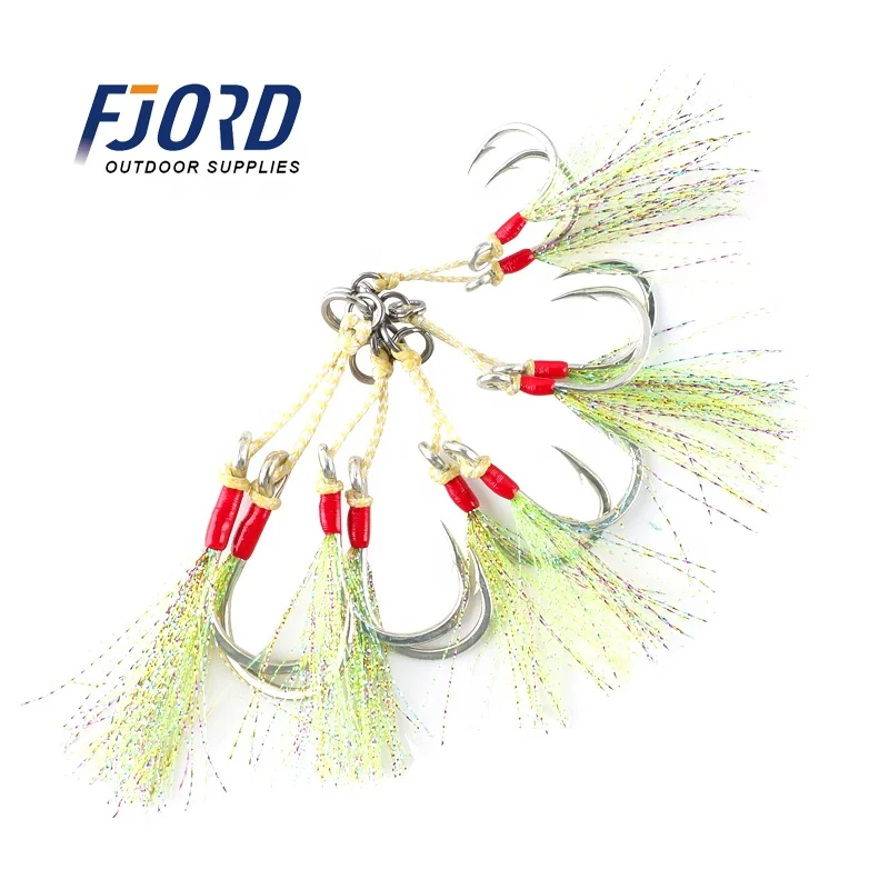 

FJORD Hot Sale 1/0 3/0 5/0 7/0 9/0 Fishing Hooks Jigging Double Fishing Hook for Sea Water