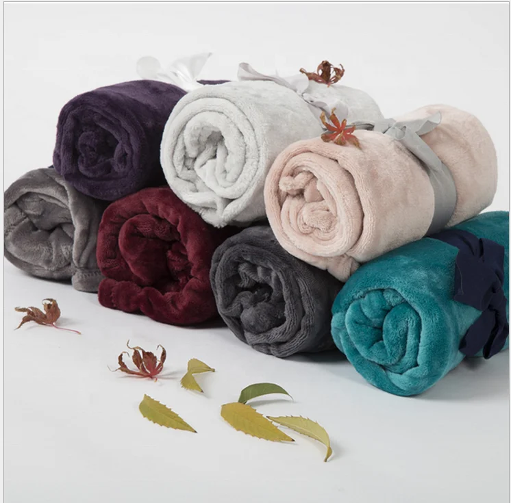 
100% Polyester Children Solid Plain Dyed Baby Milestone Fleece Throw Blanket 