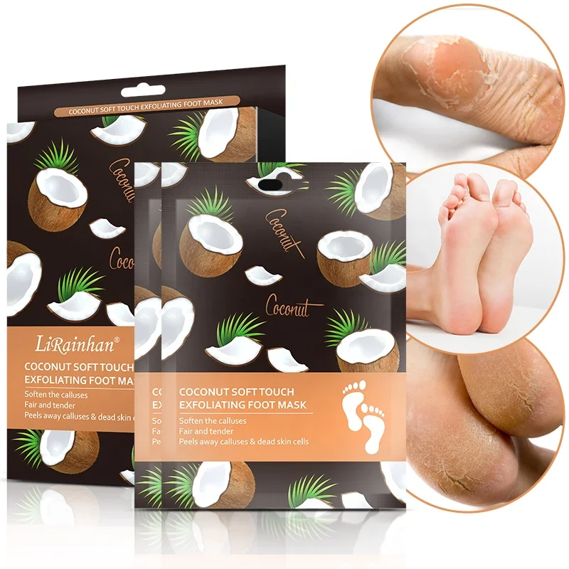 

Coconut Oil Foot Peel Mask Private Label Nourishing Exfoliating Foot Mask Effective Natural Hydrating Peeling Footmask Sheet