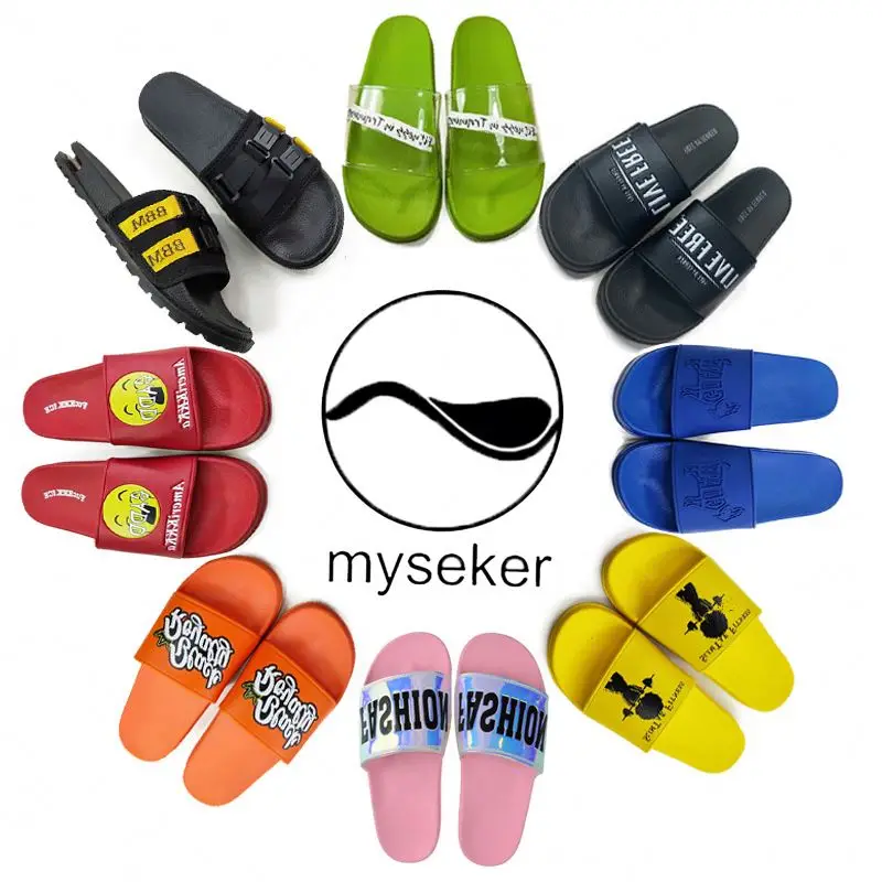 

2020 Hot Sale Fashion Summer Slipper Shoes Italy Closed Toe Slippers Men Clear Slides With Bags Making Material Leaf