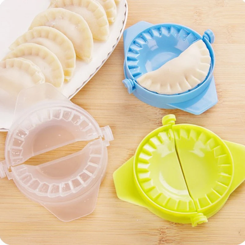 

Kitchen Creative DIY Tools Plastic Dumpling Molds Chinese Food Jiaozi Maker Dough Press Dumpling Pie Ravioli Hand Mould, Transparent white,blue,green