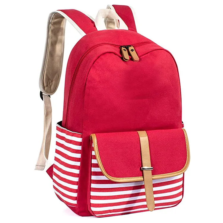 

Striped Pattern School Supplies College Bags Girls Backpack School Bags Kids Backpack Custom, Accept customized logo
