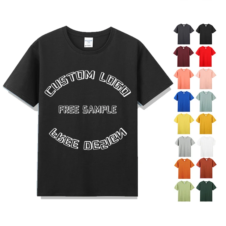 

2022 New Oem White Black T-shirt Printing Custom Cotton Blank Plain T shirt Women's T-shirts T Shirt For Men, Customized colors