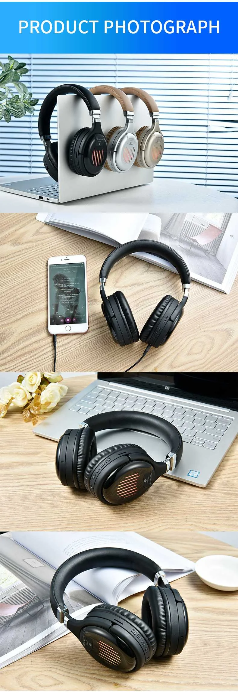 TM061 Foldable Wireless Sport Headphone 3D Stereo noise cancelling headset With Mic - ANKUX.COM